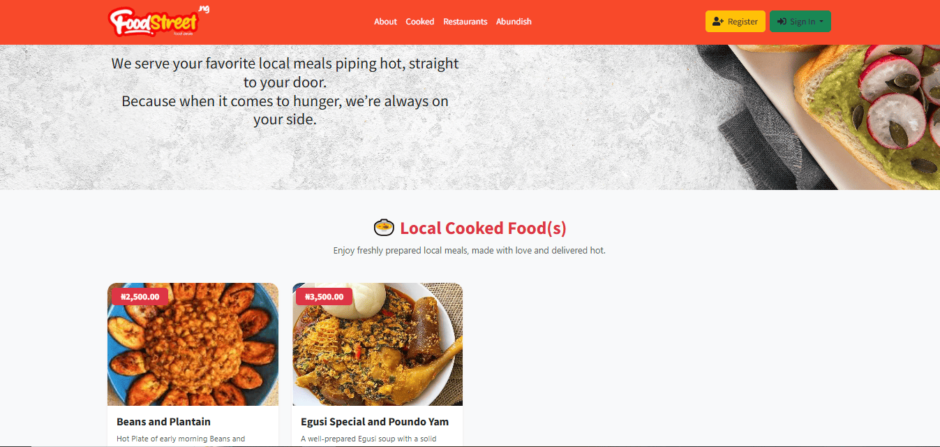 Foodstreet Website